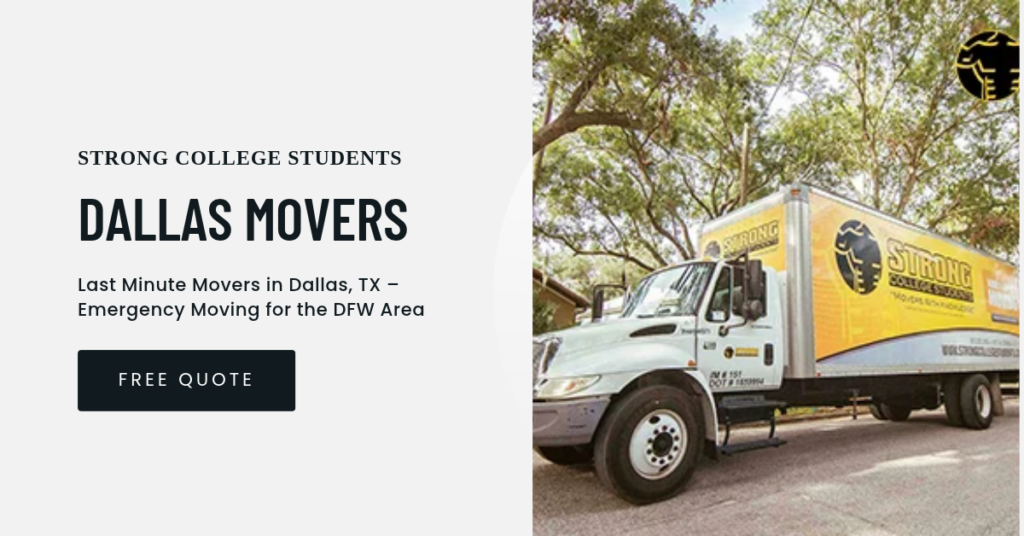 Same day movers Dallas loading truck - Strong College Students